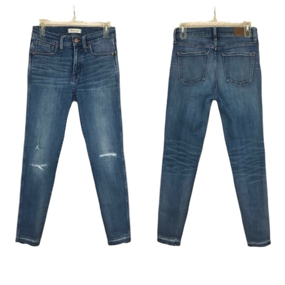 Madewell 9" High-Rise Skinny Jeans Allegra Wash Released Chewed Hem STYLE #K1868 - Picture 1 of 16